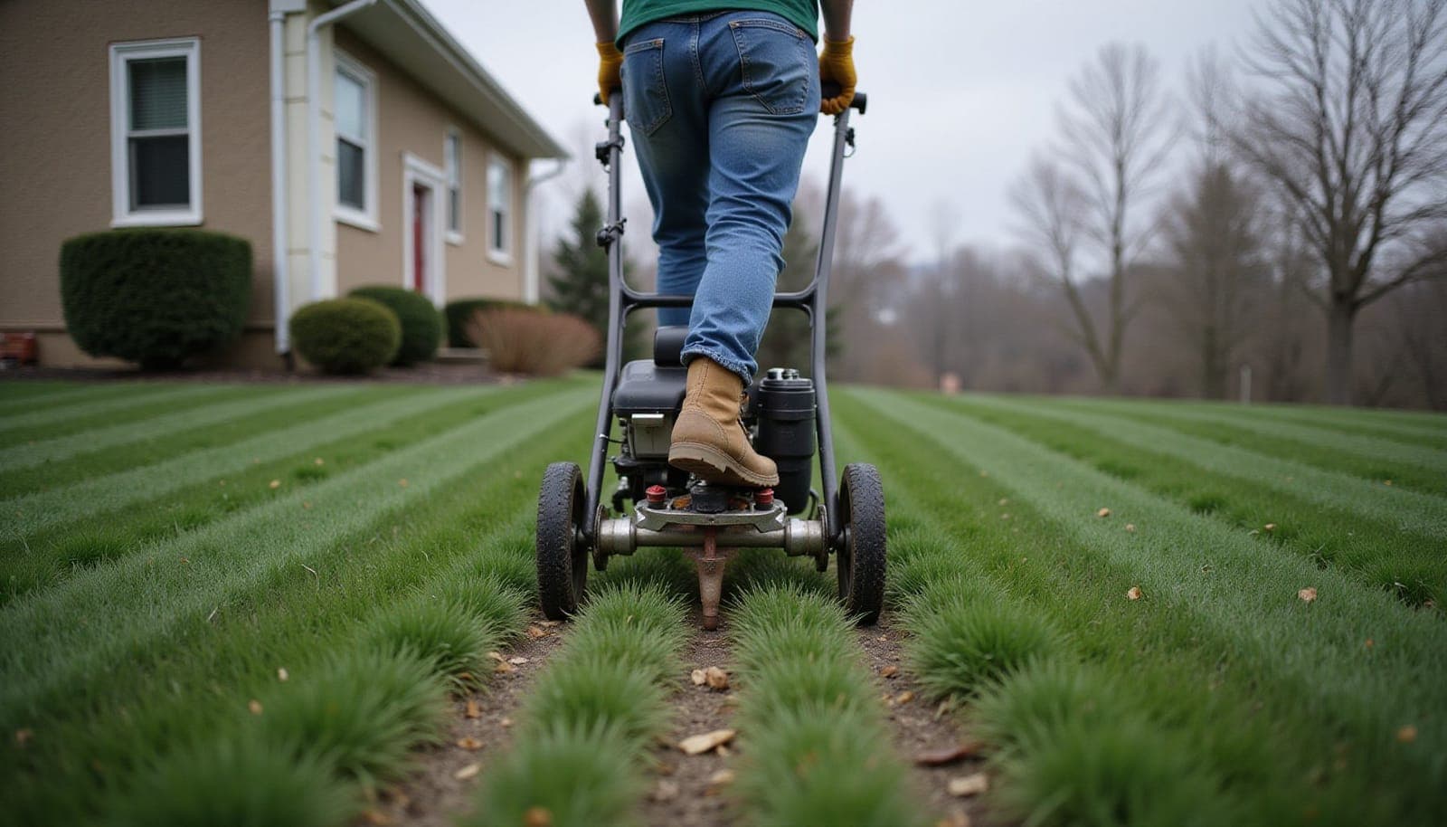 Professional photograph of Should I aerate before or after fertilizing - residential lawn care