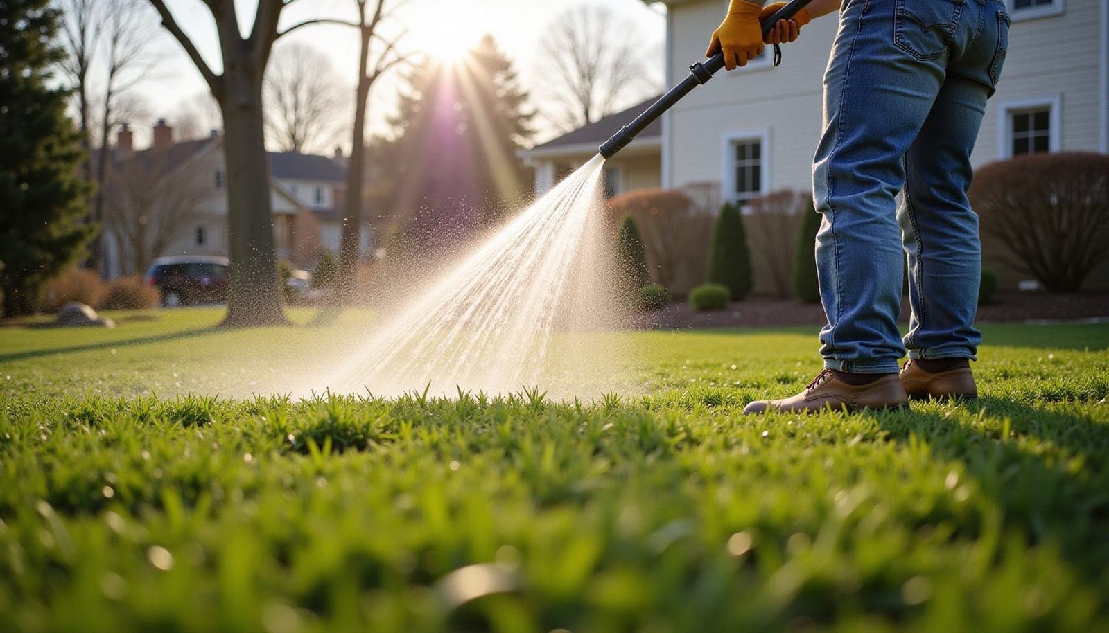 Professional photograph of What is the best time to water - residential lawn care