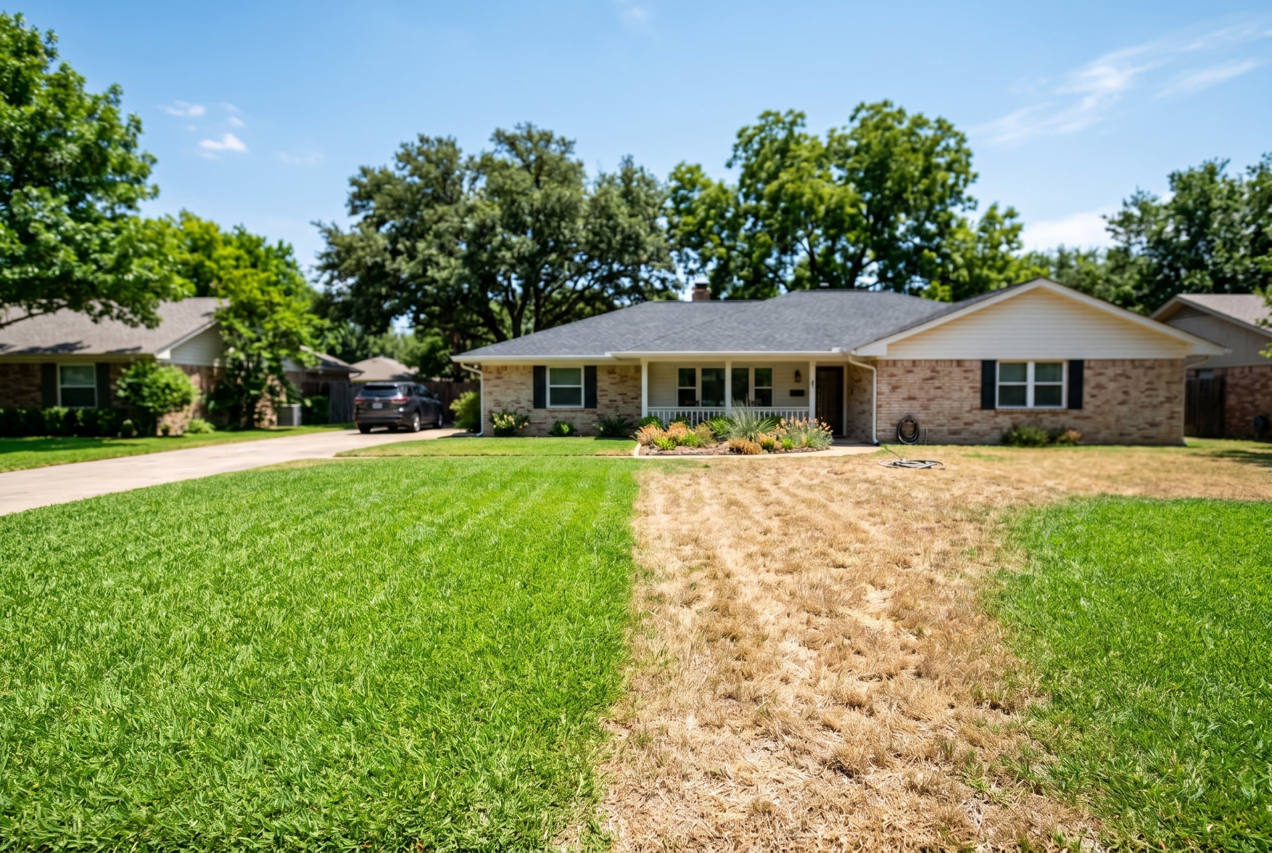Drought tolerant grass types thriving in dry lawn conditions