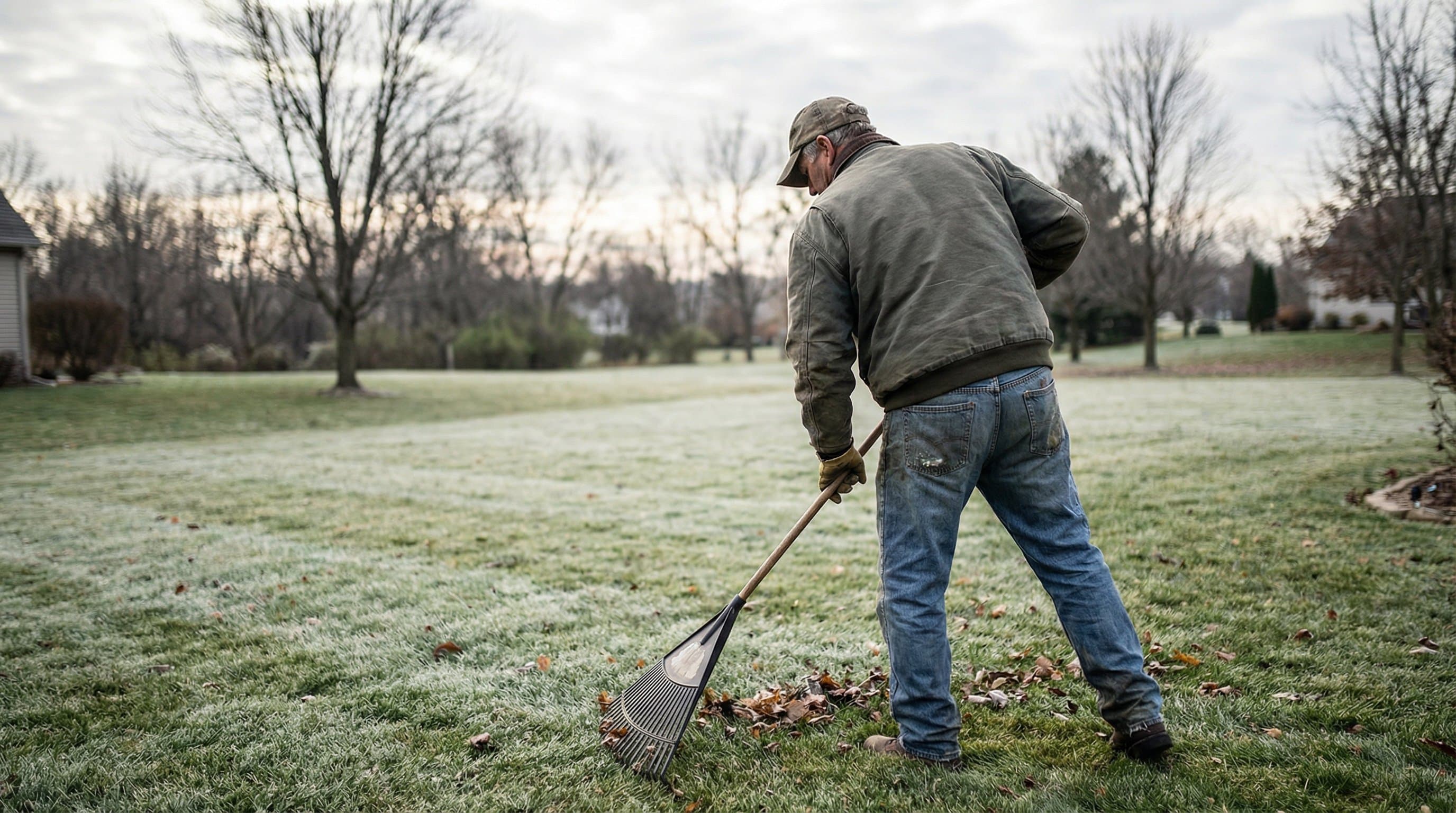 Professional photograph of how to fix bare spots in lawn - residential lawn care