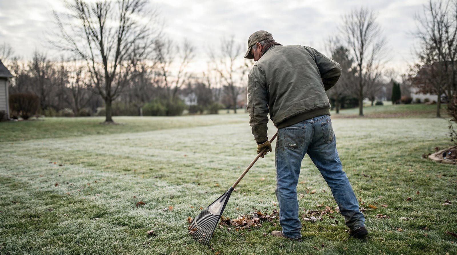 Professional photograph of how to fix bare spots in lawn - residential lawn care