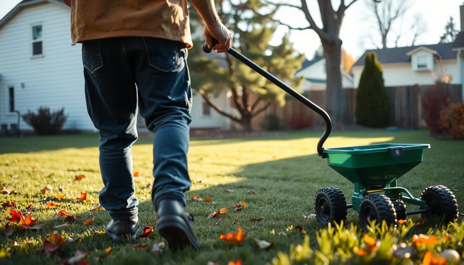 Professional photograph of how to overseed lawn - residential lawn care