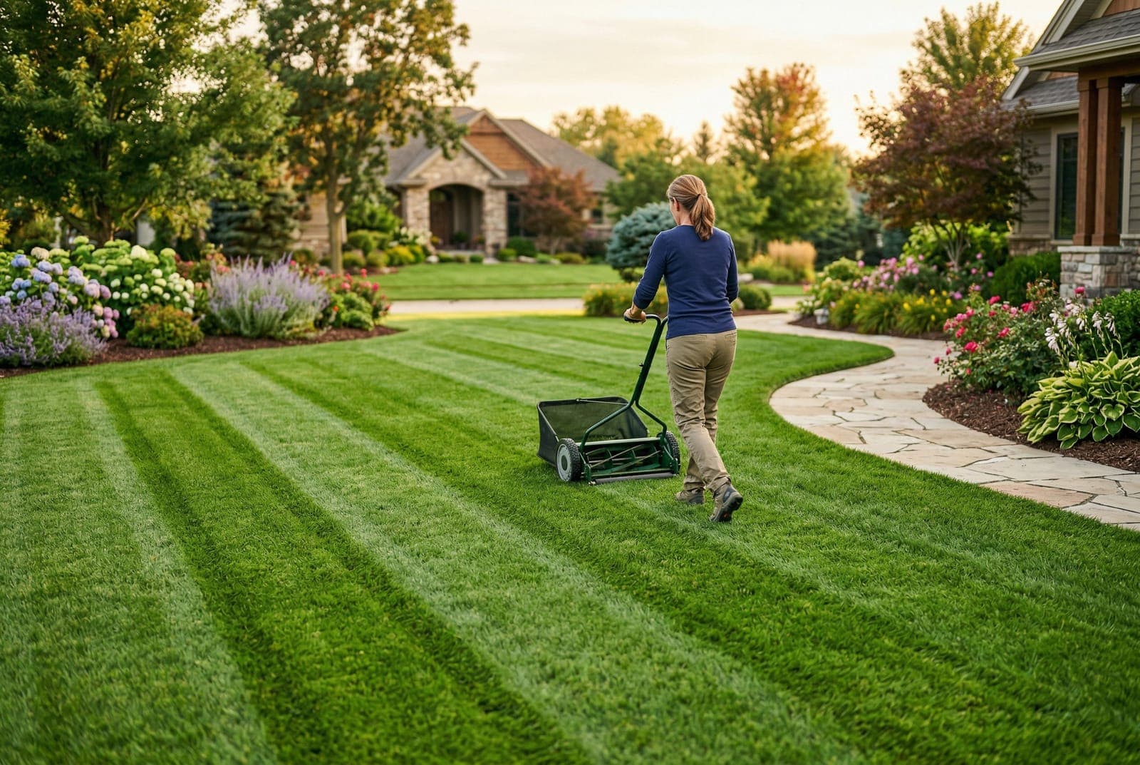 Professional lawn care: How to Stripe Your Lawn Like a Golf Course - healthy residential grass