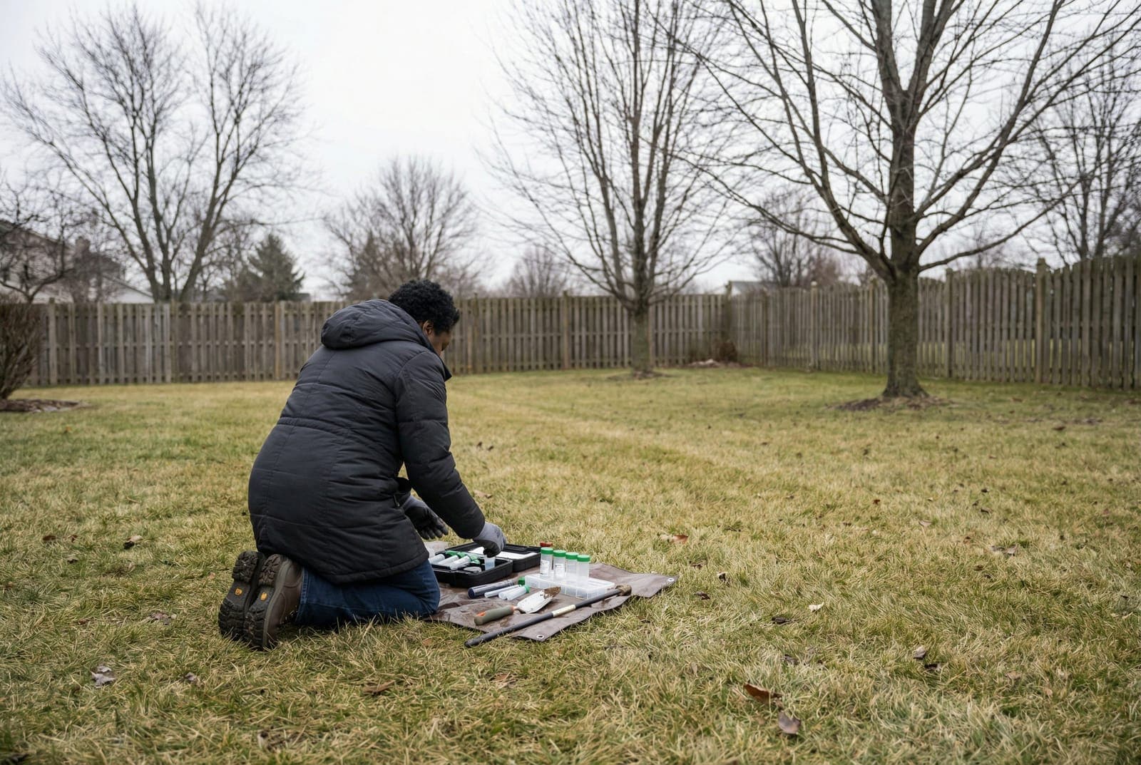 Professional photograph of how to test lawn soil - residential lawn care
