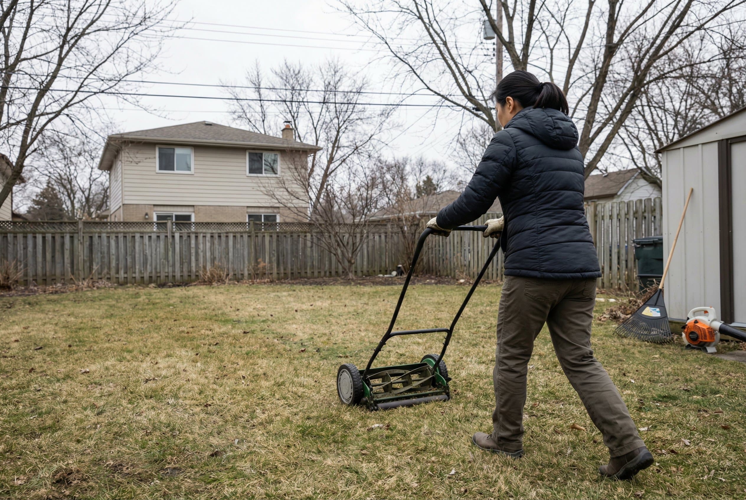 Professional photograph of how to topdress lawn - residential lawn care