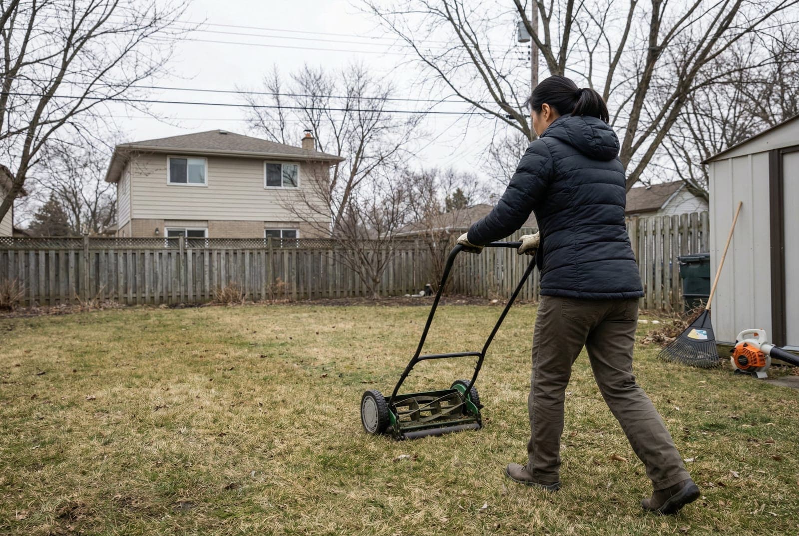 Professional photograph of how to topdress lawn - residential lawn care