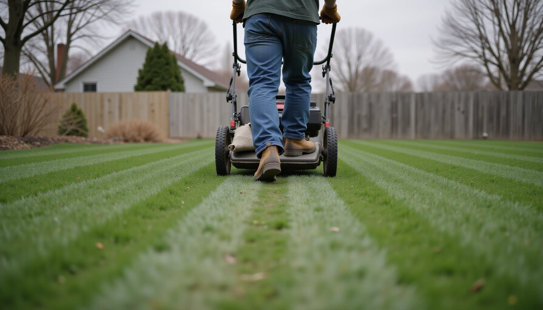 Professional photograph of lawn mowing tips - residential lawn care