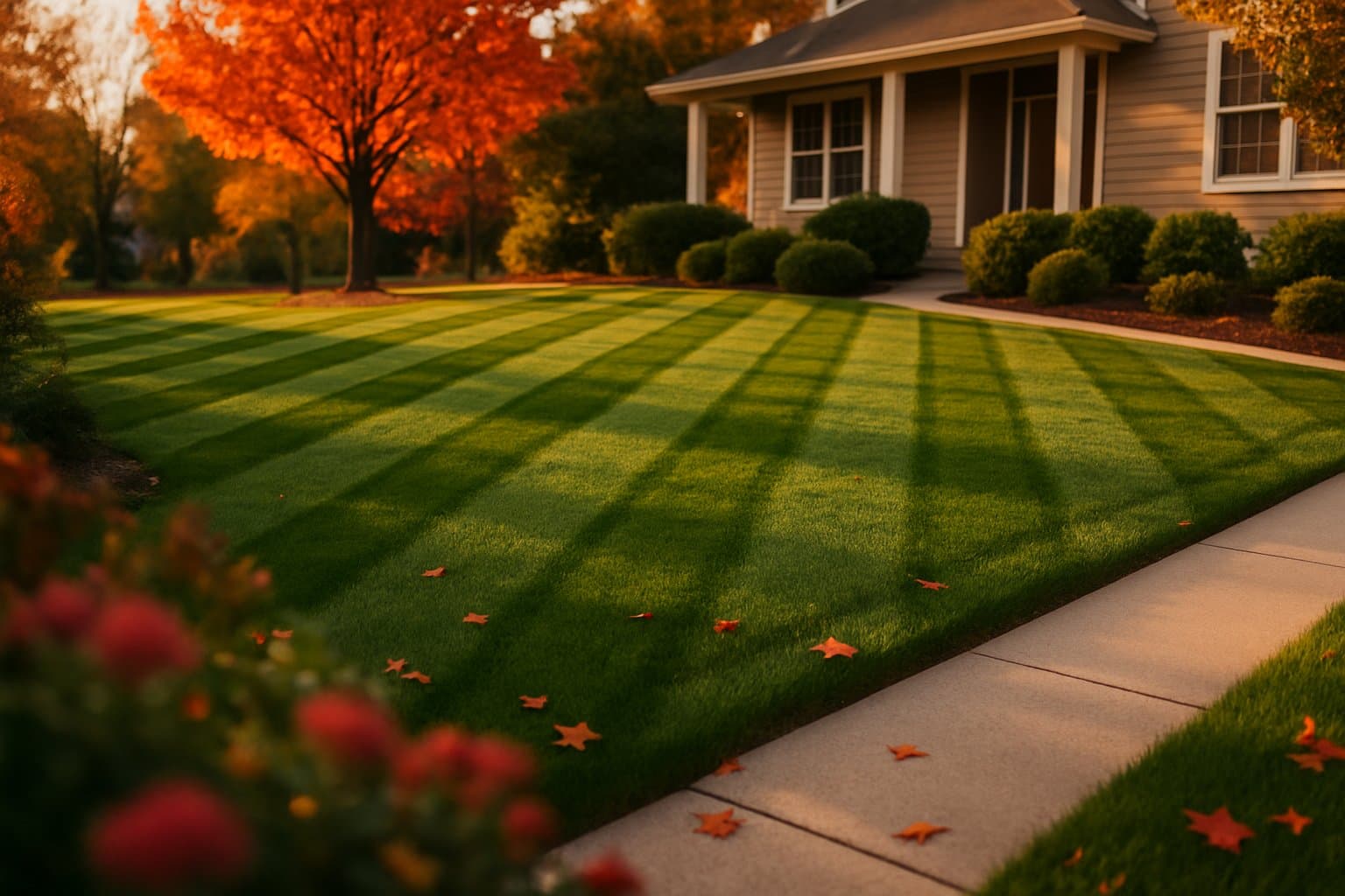 Professional photograph of Should I mow before or after fertilizing - residential lawn care