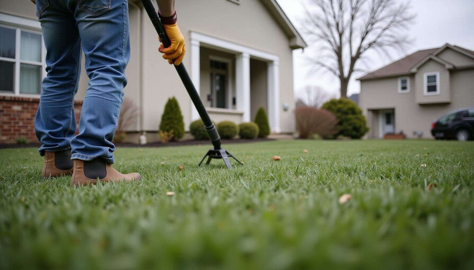 Professional photograph of spring lawn care tips - residential lawn care