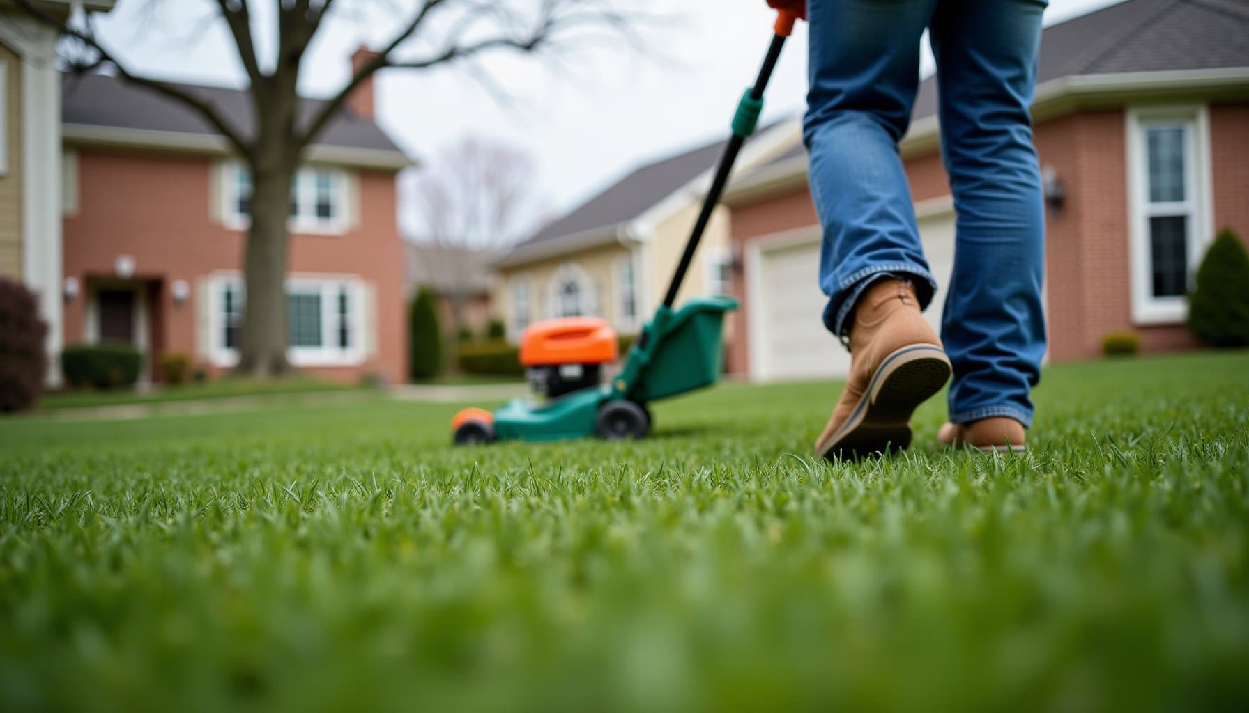 Professional photograph of What causes dying in spots in grass - residential lawn care