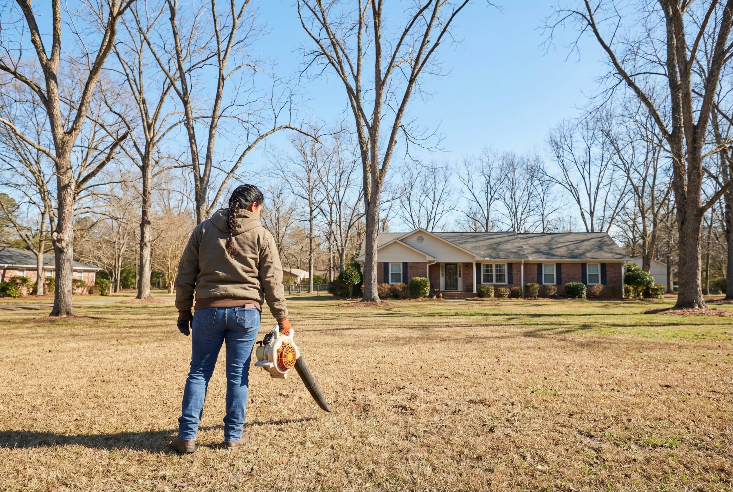 Lush green lawn with healthy bermudagrass in Georgia, showcasing proper mowing and maintenance techniques for a vibrant yard