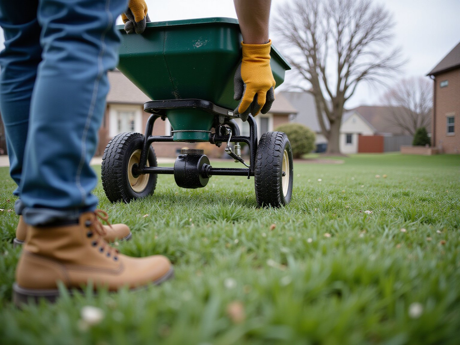 Healthy green grass blades showing fertilizer effectiveness