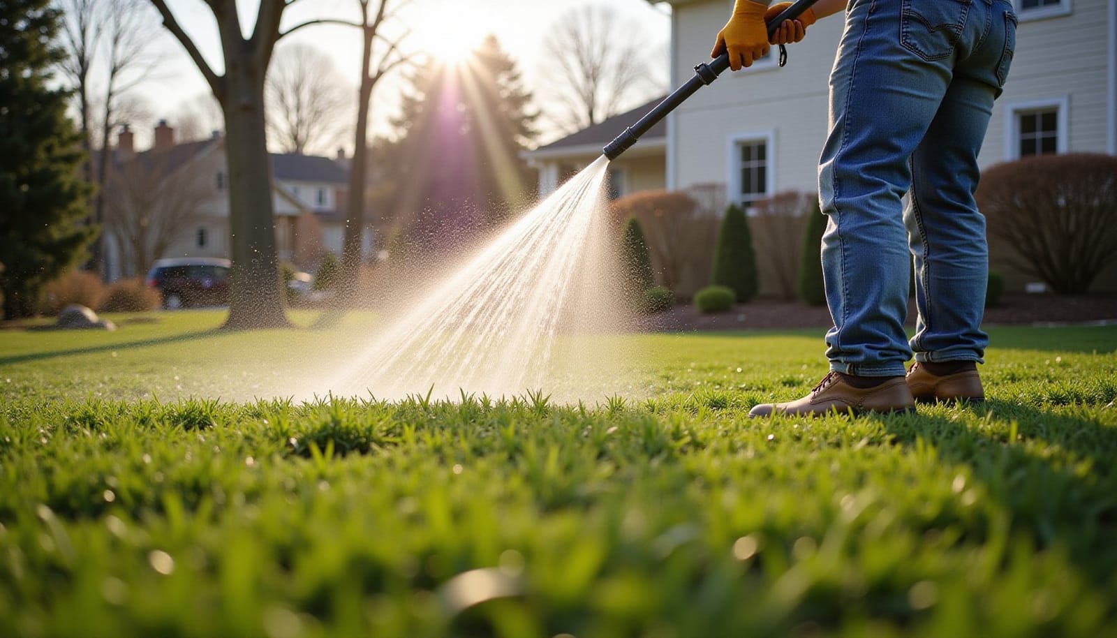 Professional photograph of What is the best time to water - residential lawn care