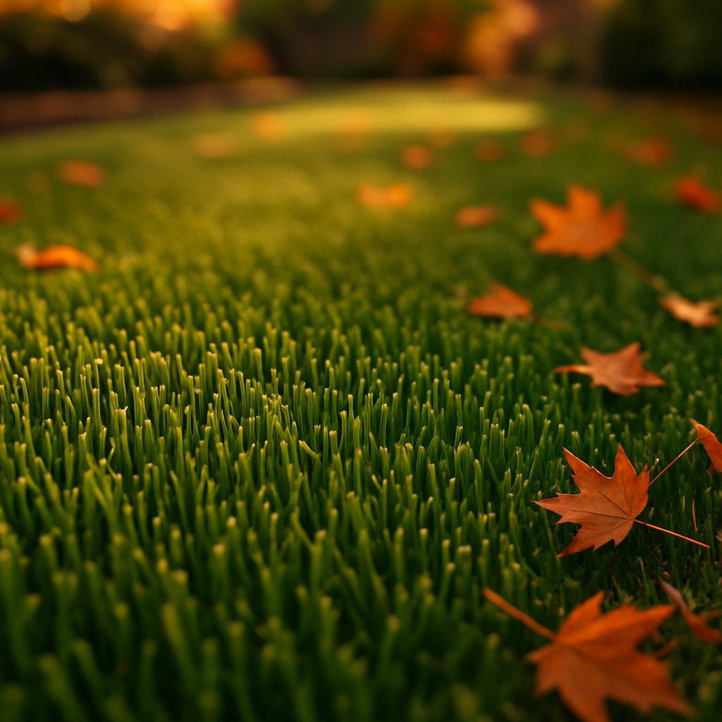 Freshly cut grass showing mowing pattern and blade detail