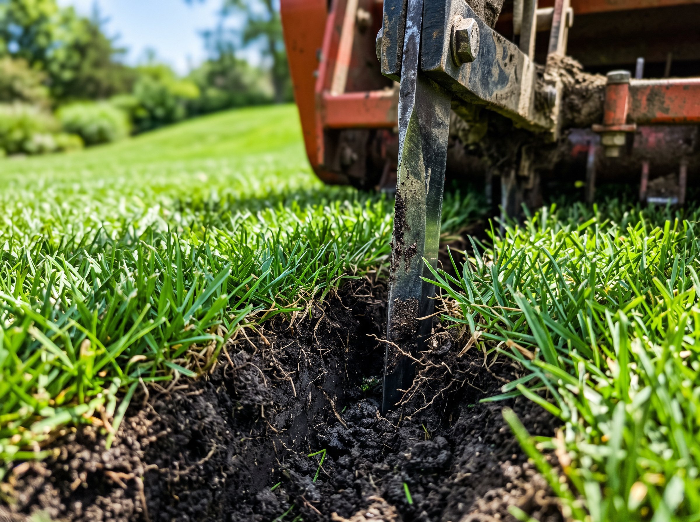Comparison of slice seeding vs overseeding techniques on green lawn area
