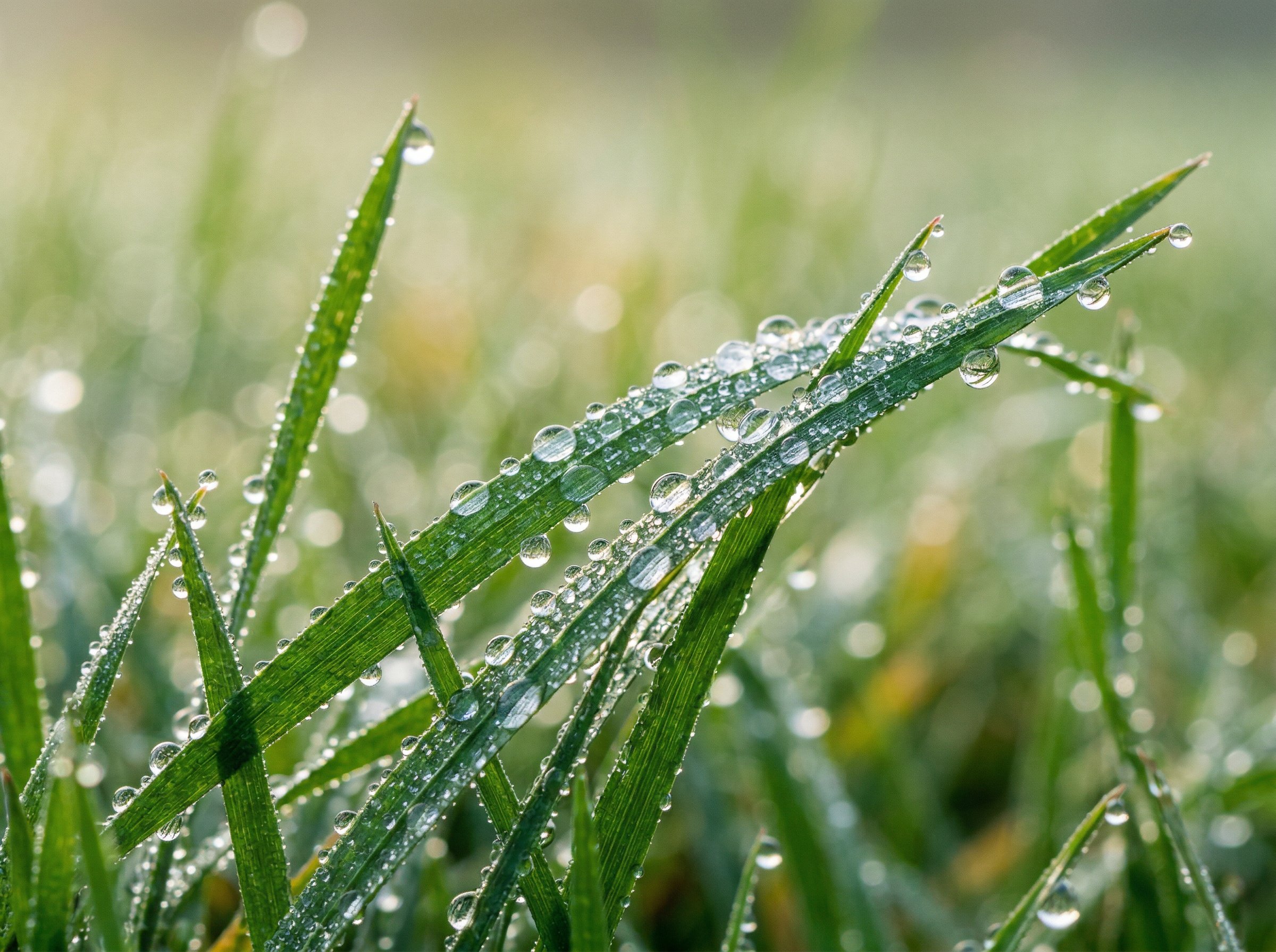 Sprinkler system watering healthy green lawn at optimal time