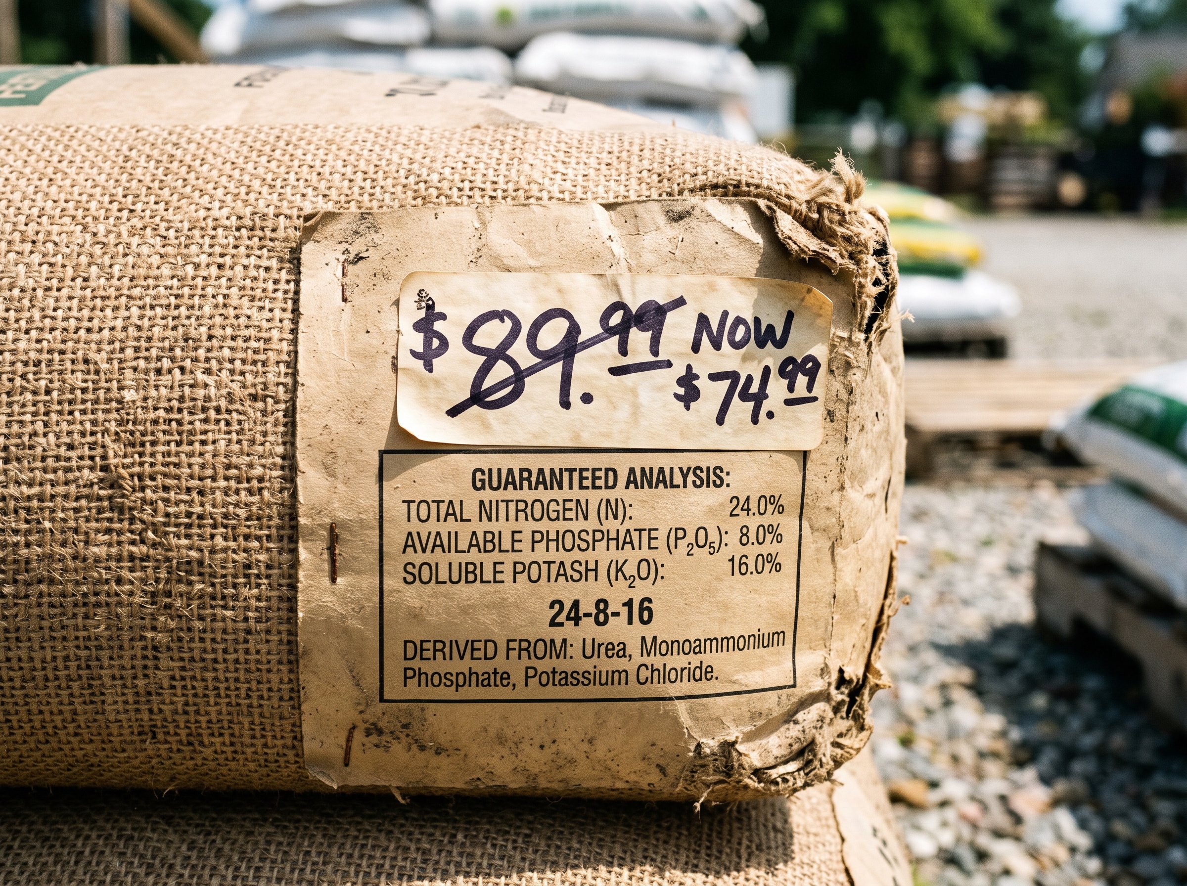 Gardener comparing fertilizer prices to understand why lawn fertilizer is so expensive in 2026