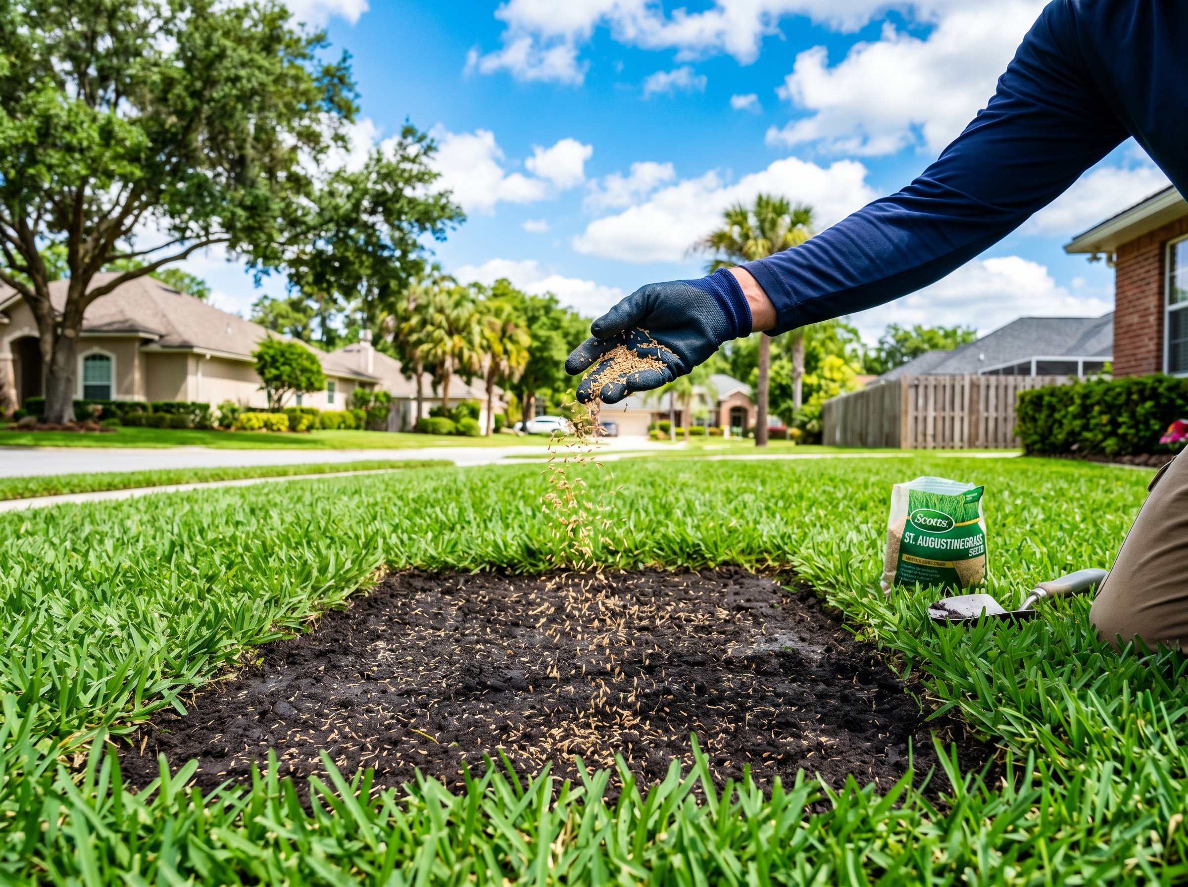 Best time to plant grass seed in Jacksonville residential lawn during optimal growing season