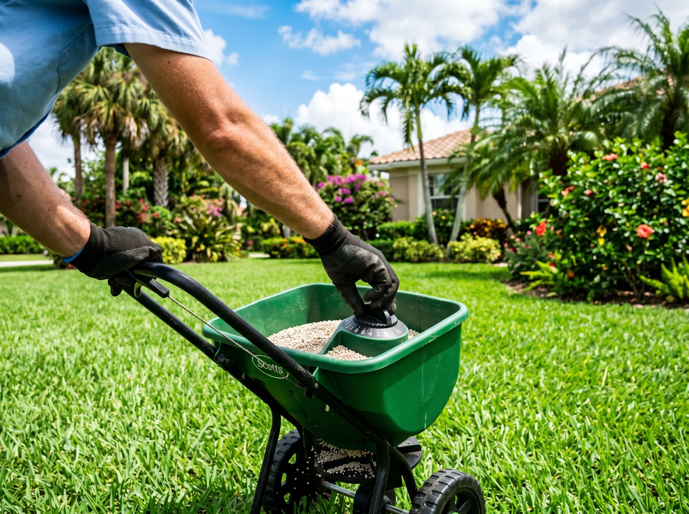 Florida lawn fertilizer application schedule chart showing seasonal timing and product recommendations