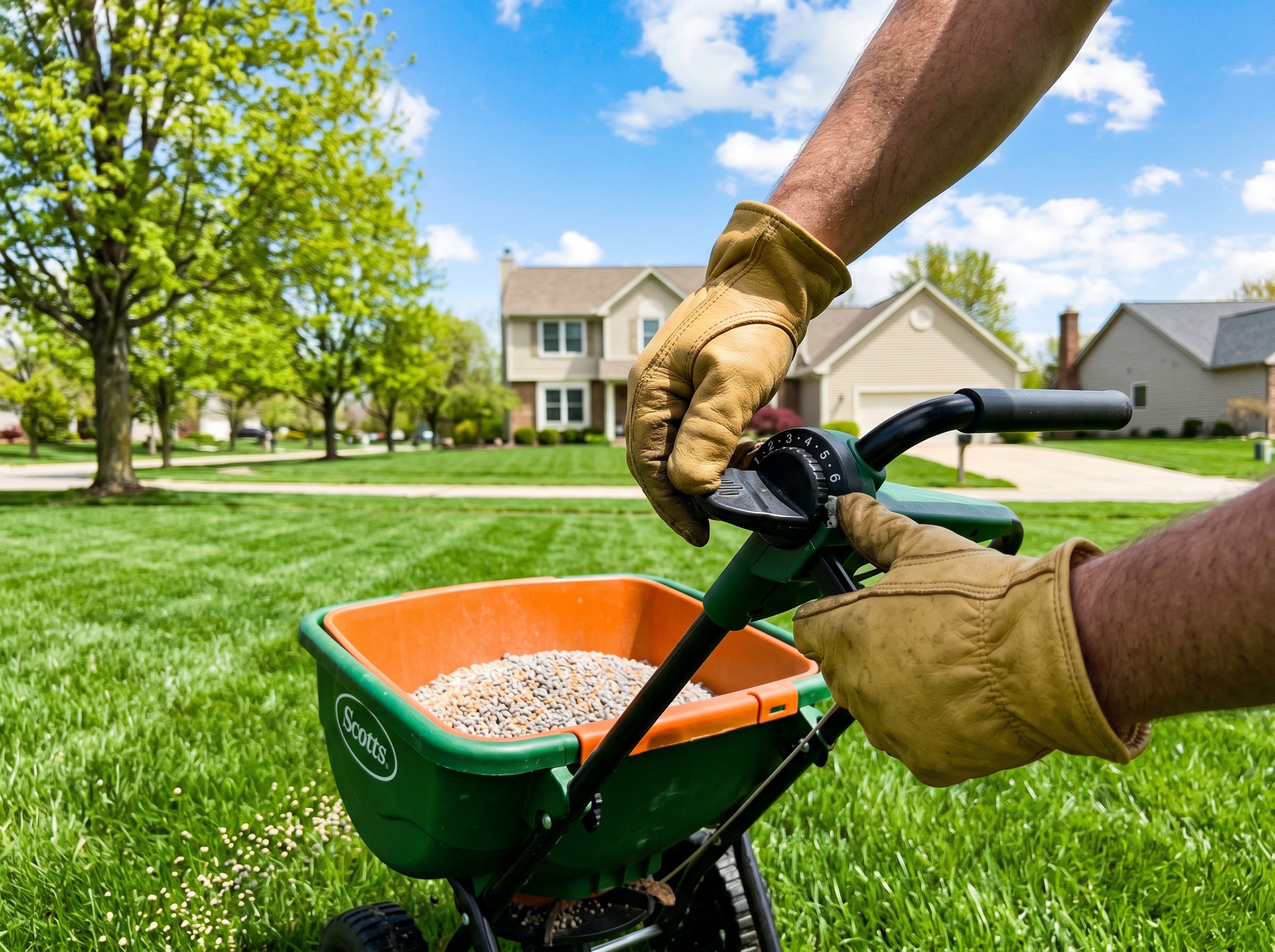 Ohio lawn fertilizer schedule calendar for Kentucky Bluegrass and Tall Fescue zones 5b to 6b
